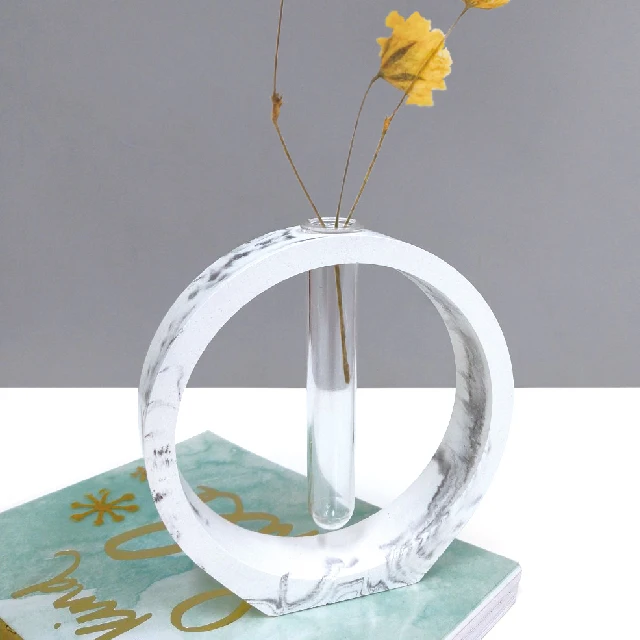 Modern smooth marble cement vase flower pot making kit