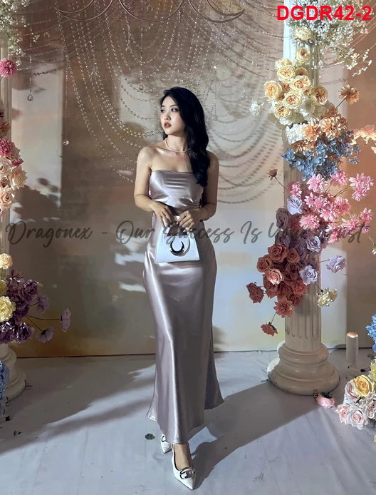 Clothing Manufacturers Of Elegant High Quality Silk Satin Maxi Evening Dresses For Women 100pcs Fishtail Form Open Back Buttoned