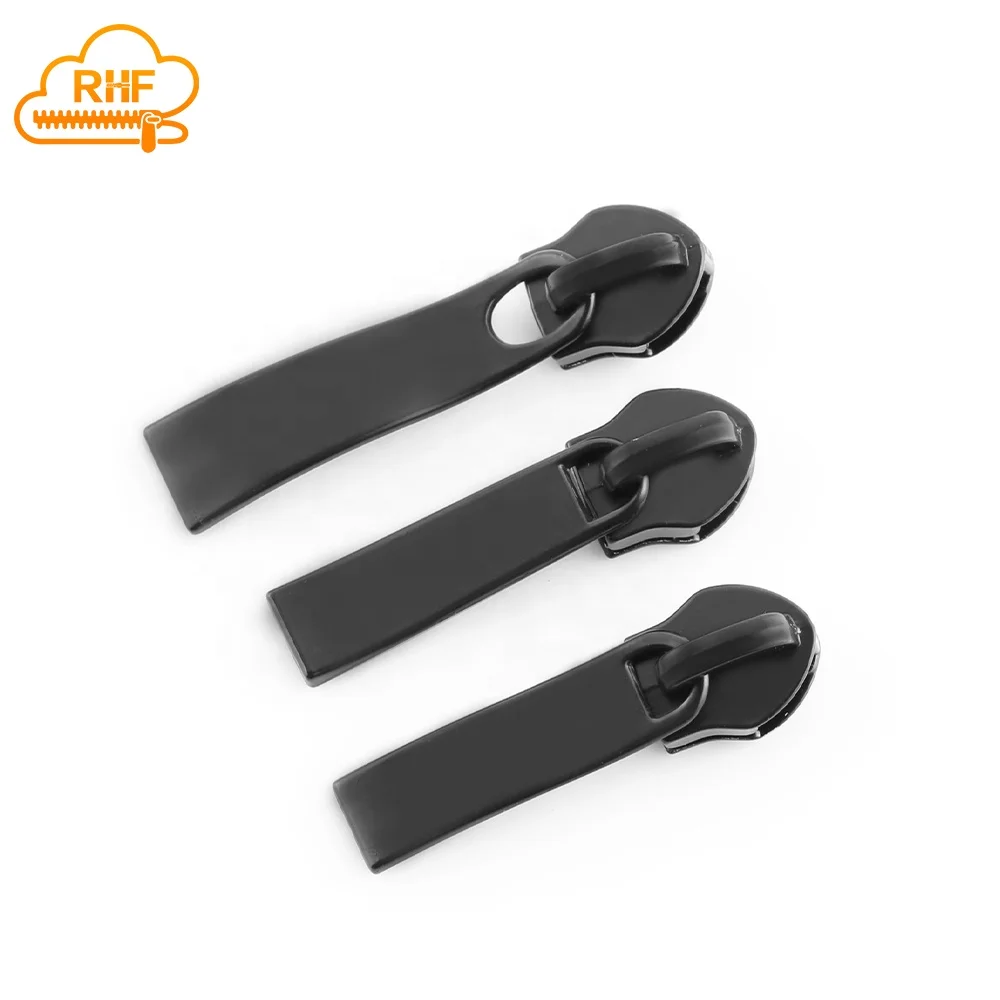 Free Sample Metal Zipper slider for School Bag #3 #5 Black heavy duty Zipper Puller