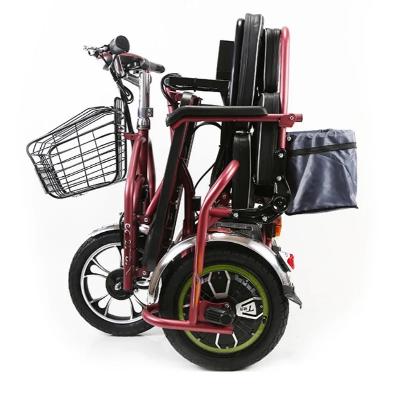 Export Double Elderly Leisure Electric Tricycle Scooter Folding Adult Disabled 3 Wheels Electric Scooter