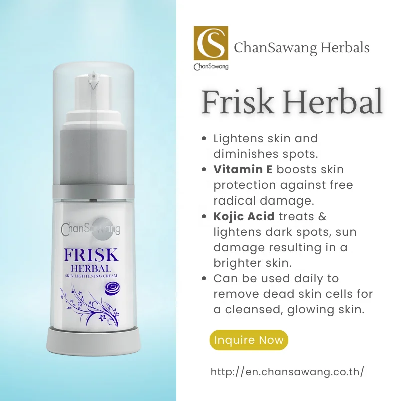 Kojic Acid Face Cream for Skin Whitening with Ferulic Acid & Vitamin E Frisk Herbal Premium Skincare Thailand Beauty Products