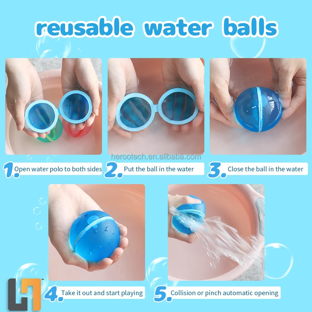 Magnetic Water Balloon Magic Quick Fill Water Splash Ball Toys Self-sealing Reusable Water Bomb