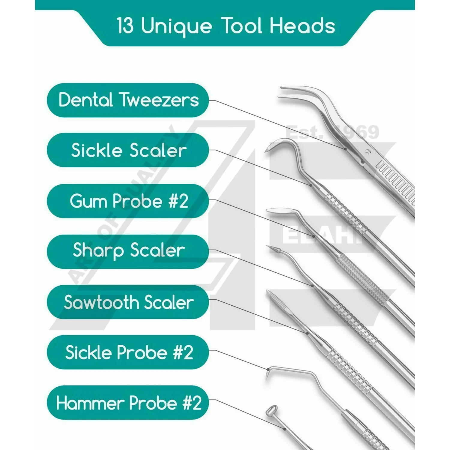 Набор из 9 инструментов для ухода за полостью рта