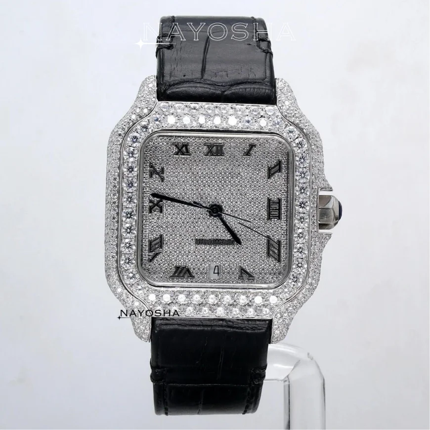 Latest Custom Design Square Dial Iced Out Hip Hop VVS Moissanite Diamond Watch Mens High Quality Jewelry Diamond Watch as Gift