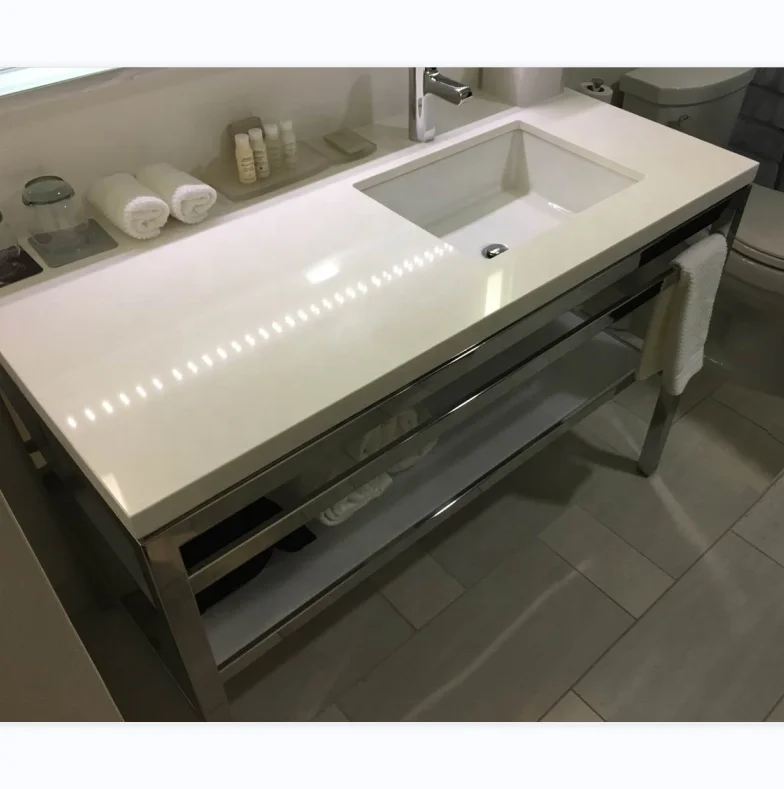 hotel 42inch polished chrome 304 stainless steel Contemporary Vanity European washstand only easy to assemble with Allen key