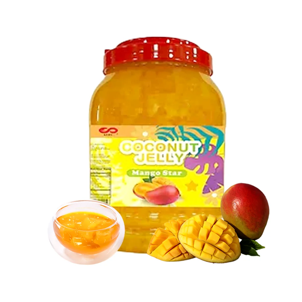 KEIFU Taiwan Mango Coconut Jelly Star Shape Nata de Coco Chewy For Bubble Tea Topping 4kg