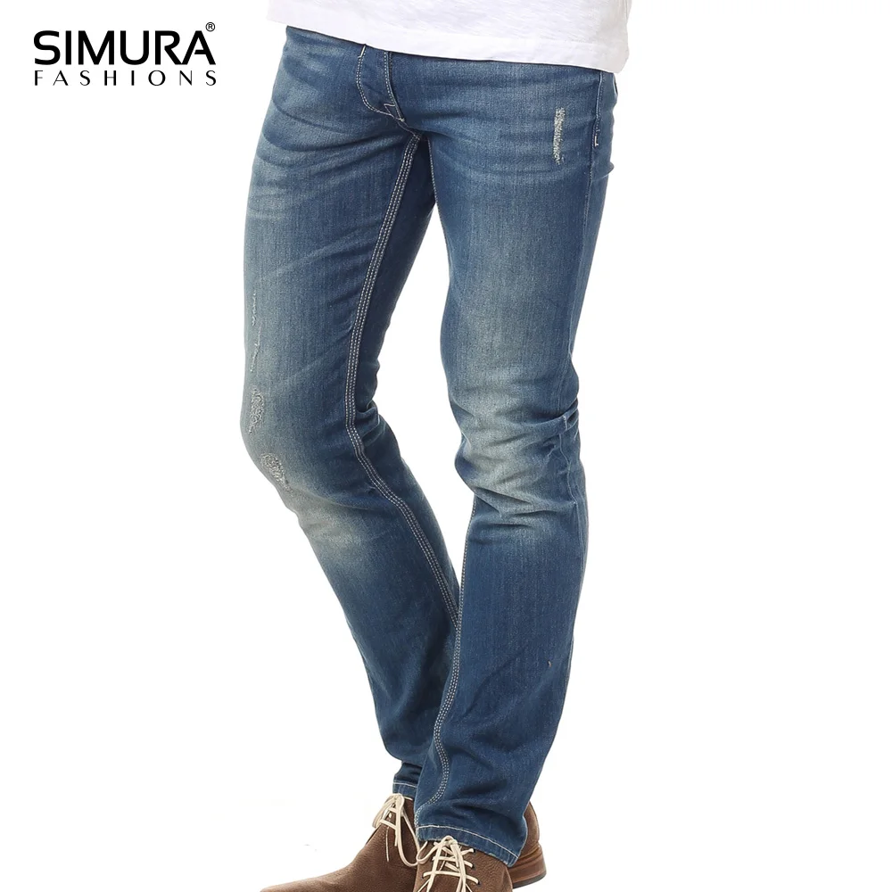 Western Style Cotton Spandex OEM Service Men Clothing Ripped Casual Pants High Street Hip Hot New Denim Jeans Pant For Boys