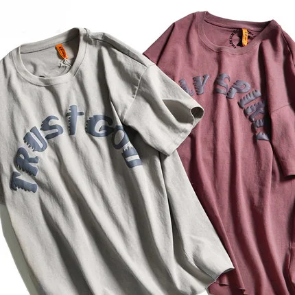 Wholesale Price Best Quality men custom Design 3d puff foam print contrast stitch t shirt For Sale