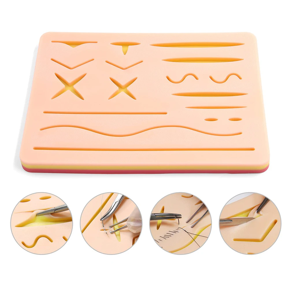 Suture Practice Kit Medical Creations With Training Guide Reusable Silicone Suturing Pad With Tool Kit