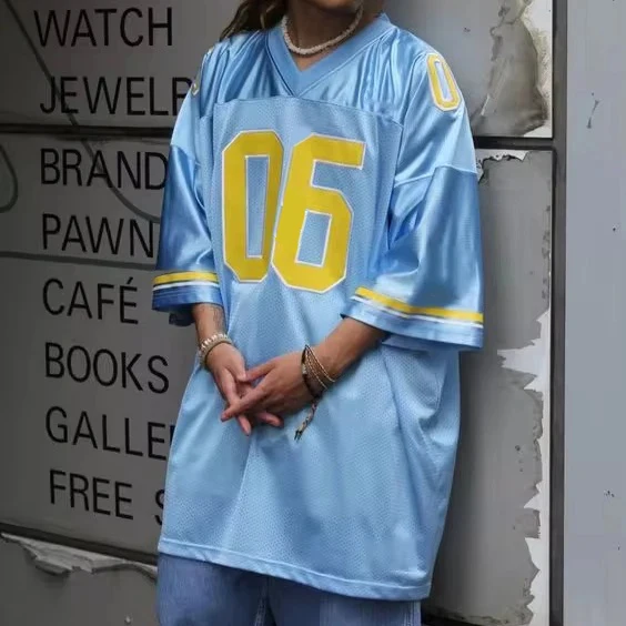 High quality custom number v neck oversized boxy baseball shirt streetwear hip hop youth kids baseball jersey for men