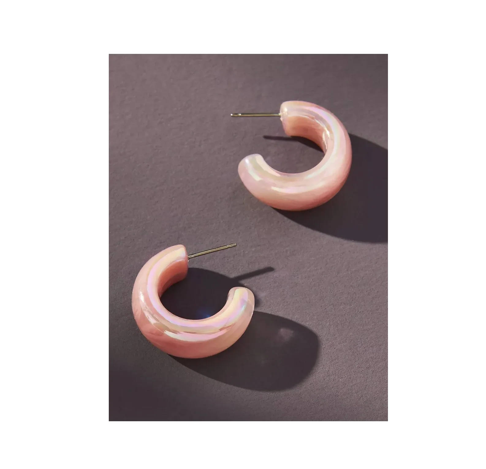 Fashion Resin and Earring Brass Gold Plated Earrings U Shape Acrylic Earrings for customized size hot sale