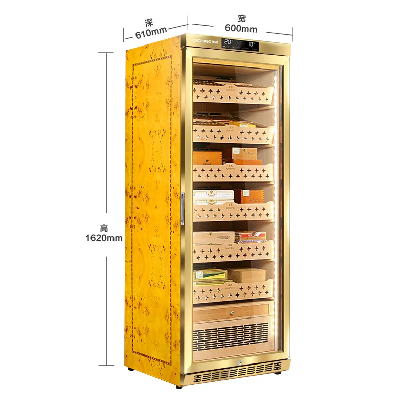 no frost water cooling  220v  110v mon2800a  Raching wooden cedar cabinet cigar  humidor with ammonia removal