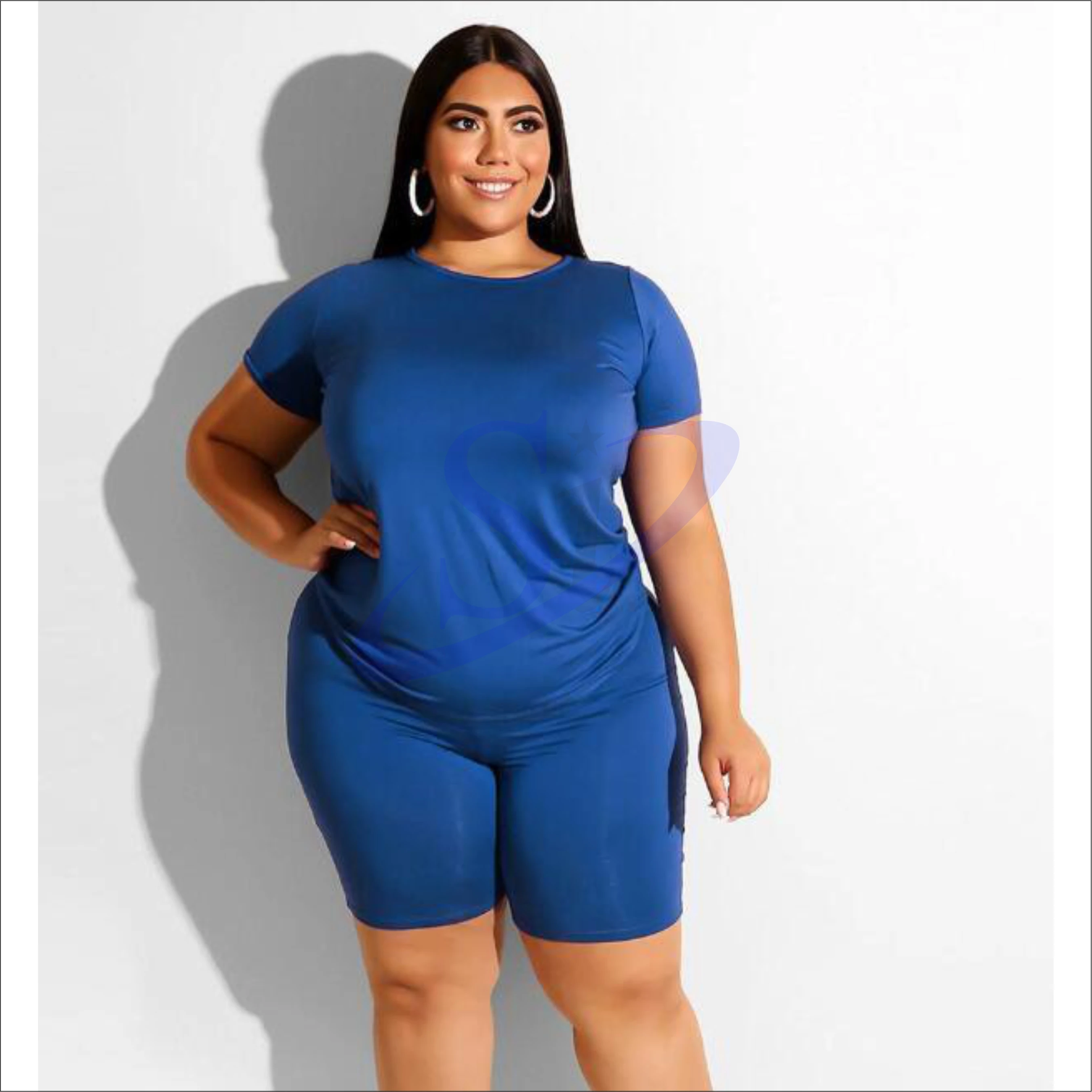 Оптовая продажа женские спортивные костюмы без рисунка женская футболка подходящие из двух предметов летние комплекты футболки и велосипедных шорт