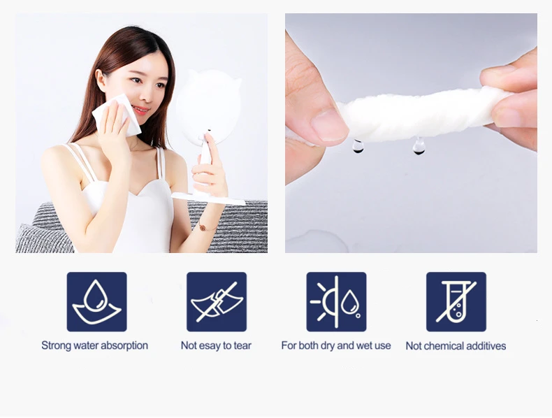 White 100% cotton facial towel disposable face towel for spa beauty