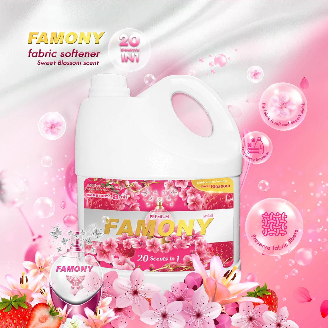 FAMONY Concentrate Liquid Fabric Softener Sweet Blossom Scent 20 Scent in 1 Net 3500ml Bestseller