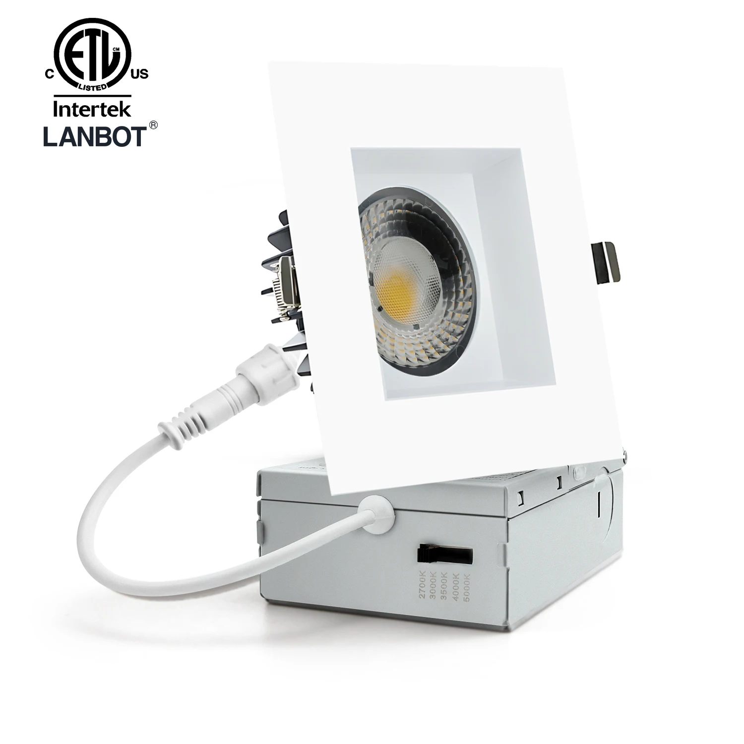 Lanbot 6 Inch 15W 18W 24W 5CCT LED COB Downlight (Canless Pot Light) Color Selectable: 3000K/4000K/5000K 120V Dimmable