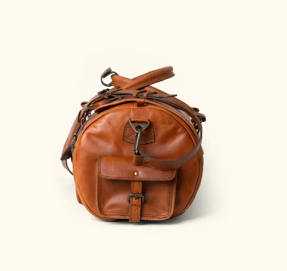 High Quality Genuine Leather Travelling Shoulder Duffle Travel Weekender Luggage Bag