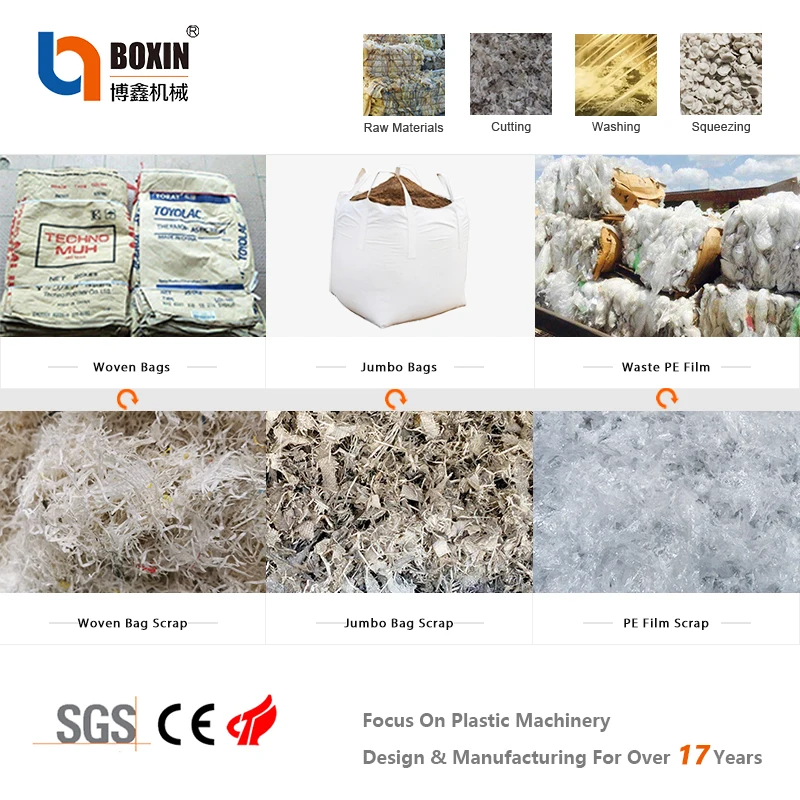 Plastic PE/PP/LDPE/LLDPE/HDPE/Film/Woven Bag/Non Woven/Crushing Washing Plant/Dryer