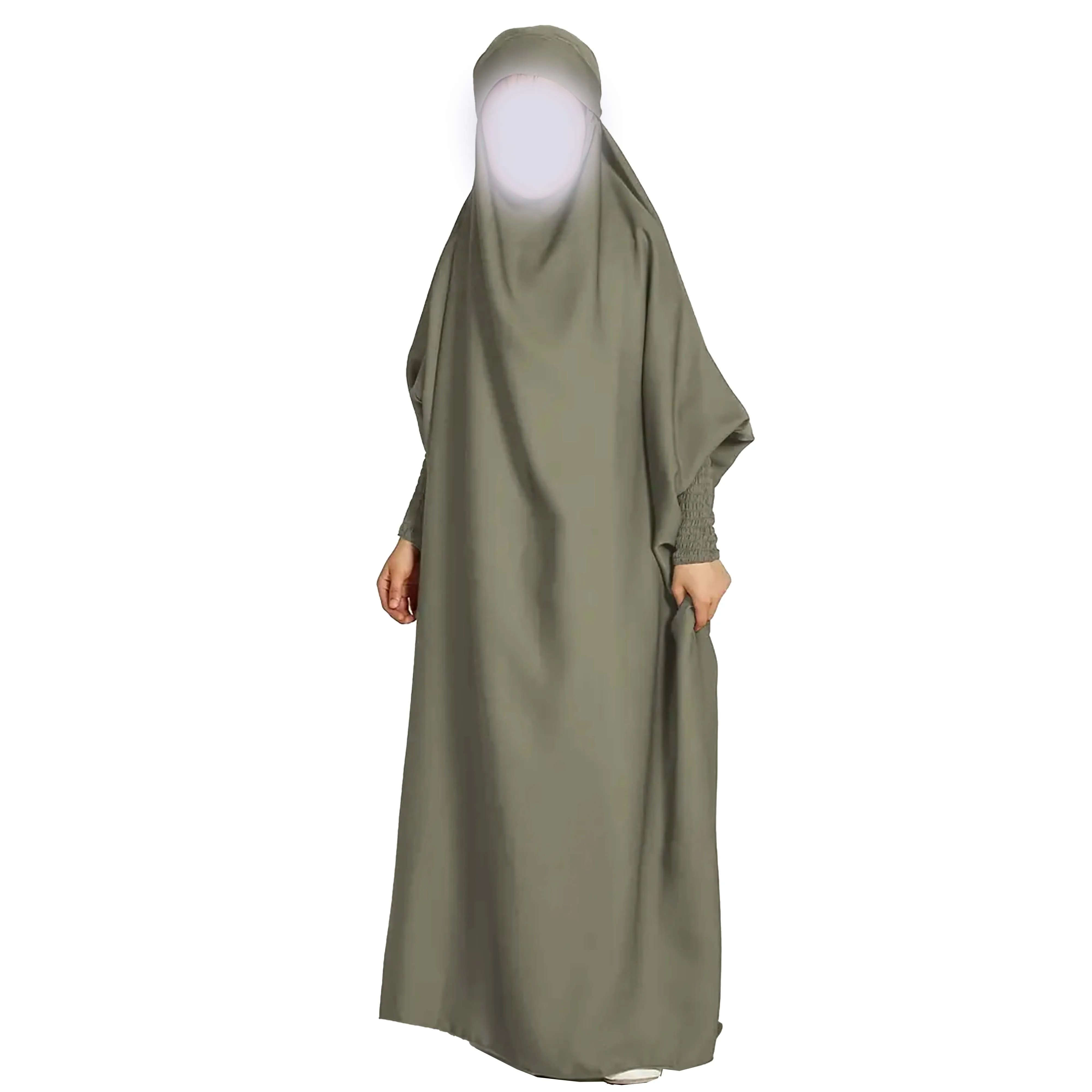 Top Quality Fashion Turkey Turkish Jilbab One Piece Full Length Prayer Khimar Jilbab Abaya Muslim Dress Ladies Tops For Girls