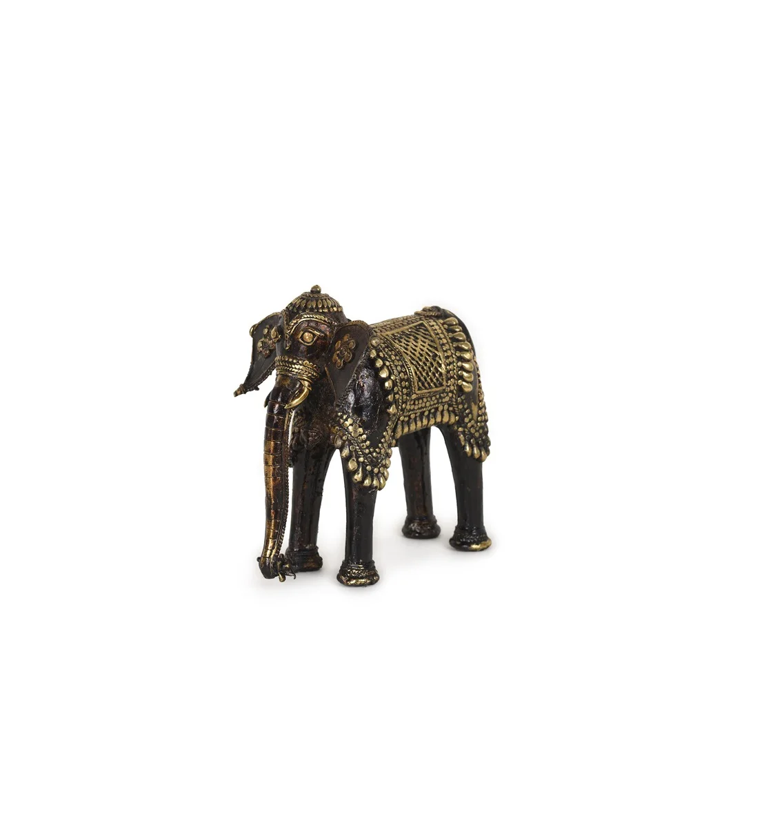 Brass Dhokra Art Elephant  Handcrafted Statue