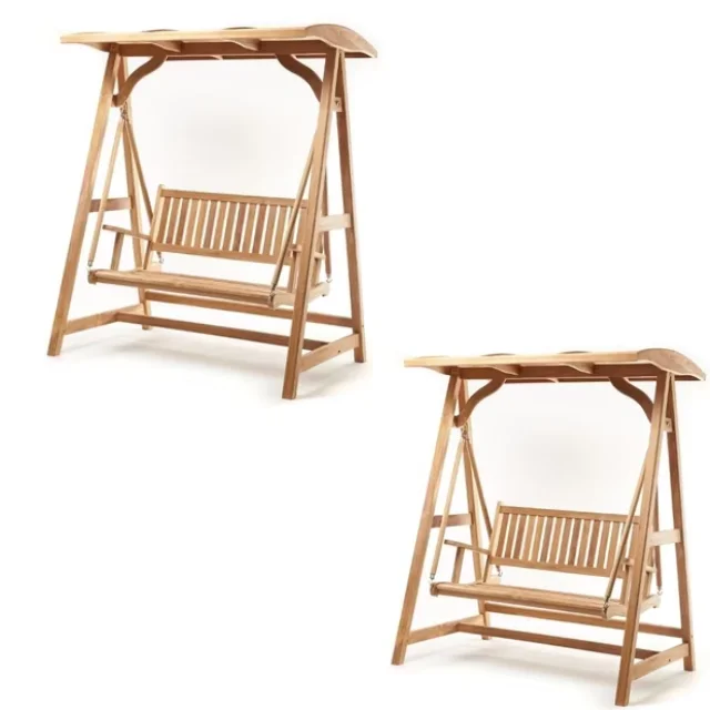 At Wholesale Price Patio Swings With Solid Wooden Outdoor Furniture New Manufacturing High Quality Export Direct Factory