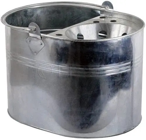 Large Galvanized Metal Steel Mop Bucket with Handle for Home Office General Indoor/Outdoor Heavy Duty