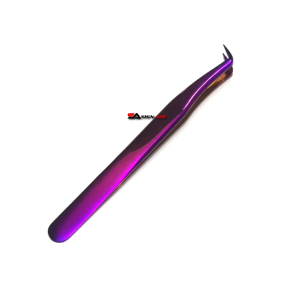 Wholesale Prices Purple Eyelash Tweezer Custom Logo Lash Tweezer For Beauty Use With Private Label