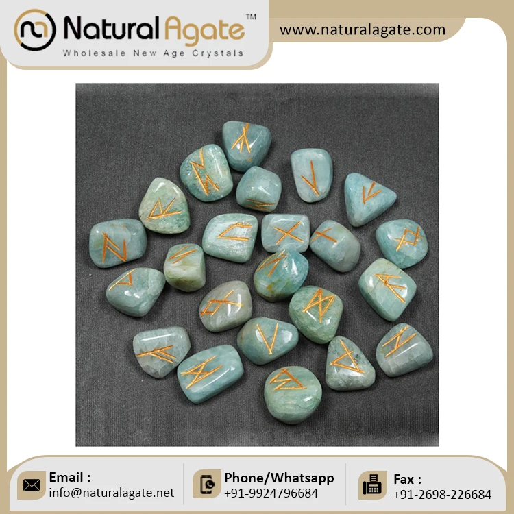 Shop Now crystals healing stones Green Jasper Rune Stones Sets polished Engraved Green Jasper Rune Stones Sets
