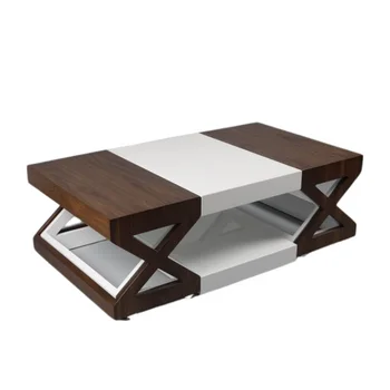 Centre Coffee Table Wooden Walnut Double Service Stand With Wheels 125*65*40cm 0,35 M3/28 KG