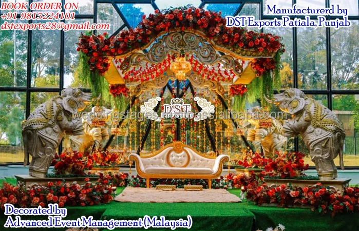 Fabulous Wedding Wooden Look FRP Mandap Traditional Indian Style Wedding Mandap Decor Hindu Wedding Wooden Look FRP Mandap
