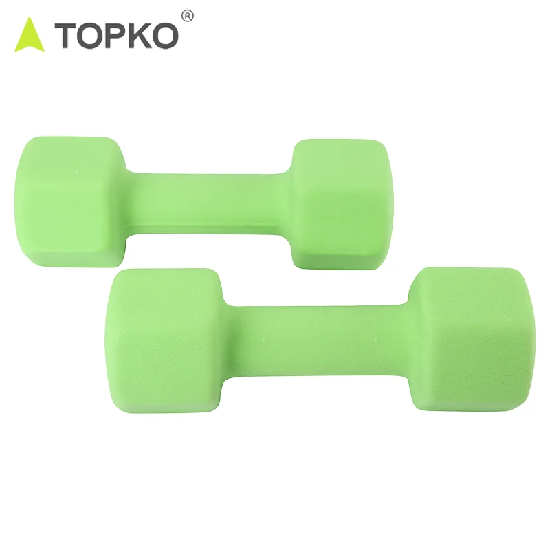 TOPKO Colorful Dip Plastic Small Dumbbell Gym Home Fitness Equipment for Women Men Bodybuilding Fashion Hex Dumbells