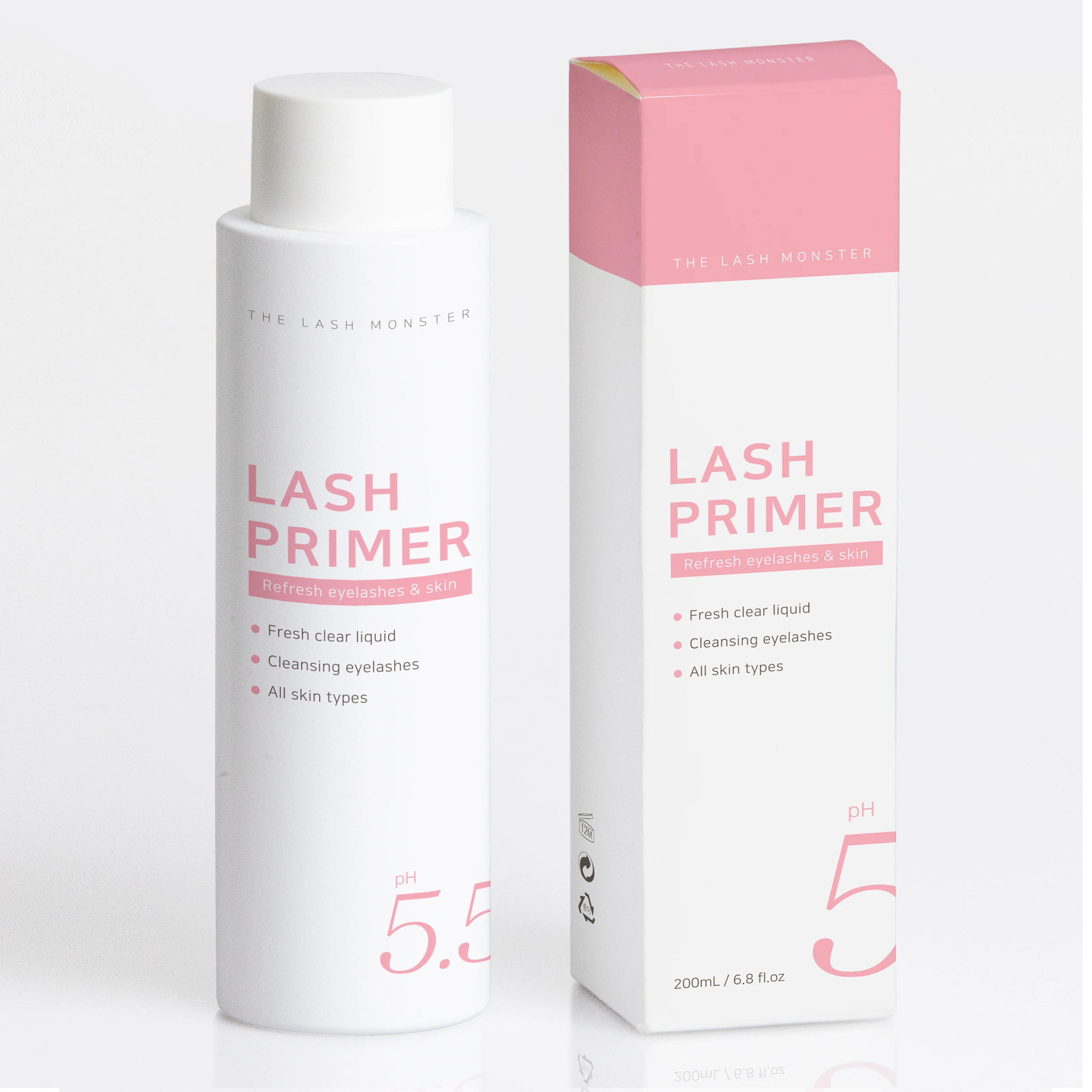 LA:MON Lash monster primer 5.5 ph 5.5 mild acidic eyelash cleaner & primer essential for eyelash extension procedures