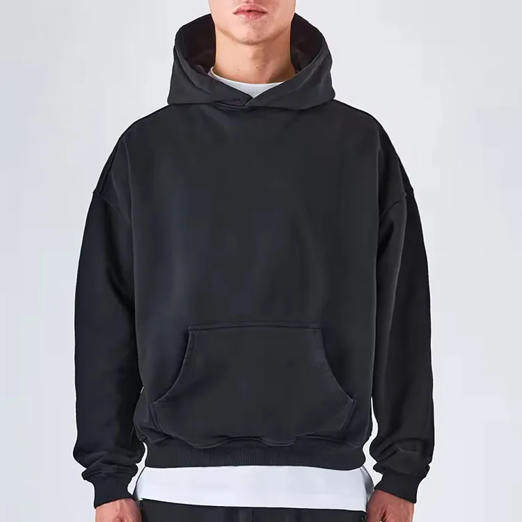 Latest Design Custom logo High Quality Thick Cotton French Terry Drop Shoulders Oversized Pullover Hoodies&sweatshirt