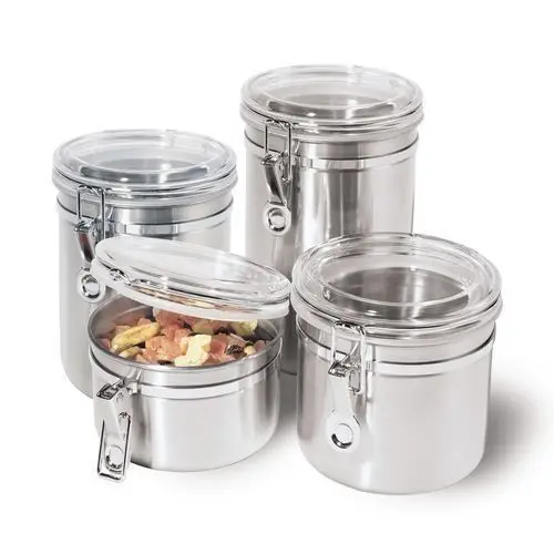 Kitchen ware items for Home Metal Stainless Steel Canister Set, 1000ml, 800ml, 500ml,  Buy Online at Best Price in India