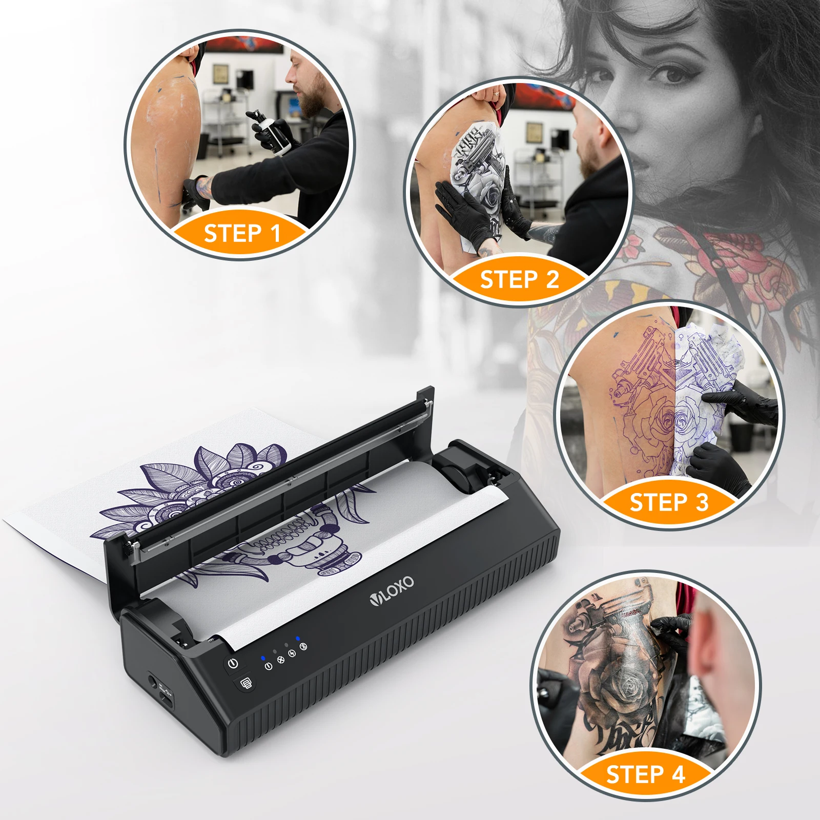Time-saving Professional Tattoo Transfer Machine Automatic Fast Printing Wireless Portable Tattoo Stencil Printer