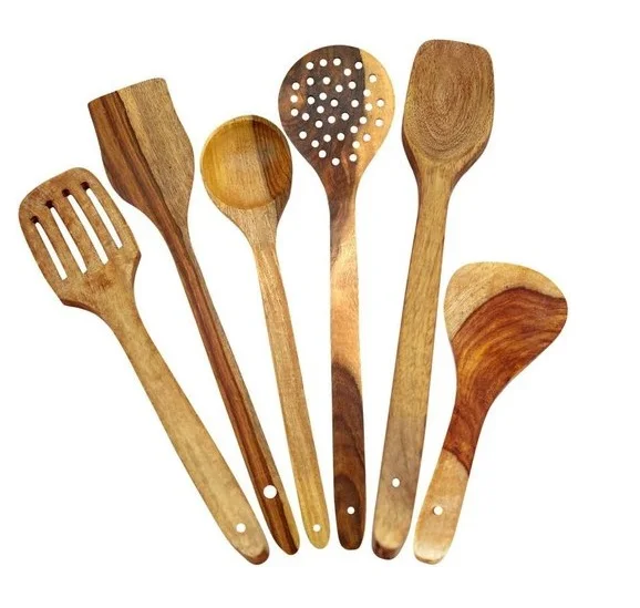 Hot Selling High Quality Mango Wood Flatware Set Metal Table Serving Wooden Cutlery Direct Manufacturer Exporter