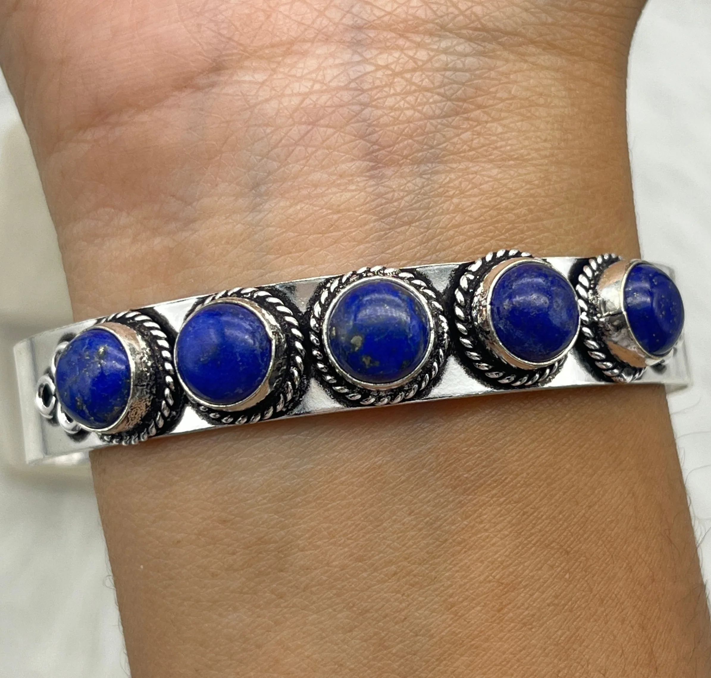 Lapis Lazuli Cuff Bracelet in silver 925 Handmade Cuff  Silver Bracelet silver handmade jewellery