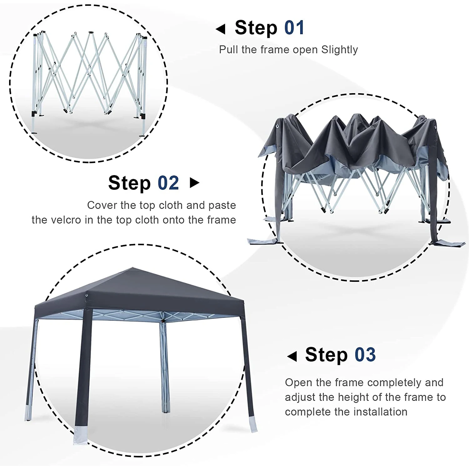 10x10 Pop-up Canopy Tent Outdoor Beach Canopy with 4 Foot Pockets