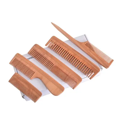 Wooden Sandalwood Comb Hair Combs for Women Premium Anti-Static Peach Wooden Hair Comb