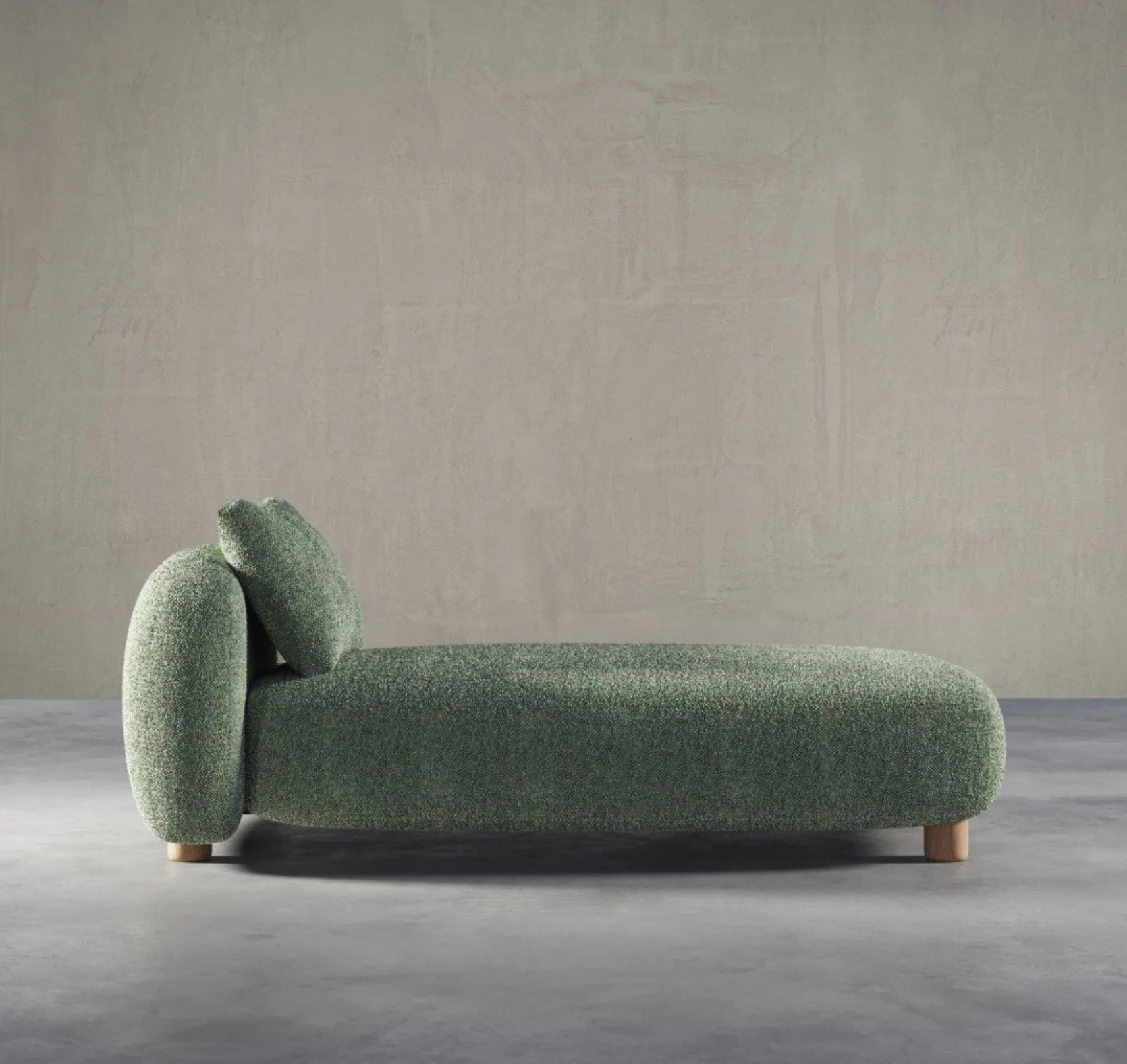 100% Premium Keny Grass Boucle Modern Indian Theme Diwan With Premium Linen Fabric and Solid Wooden Legs