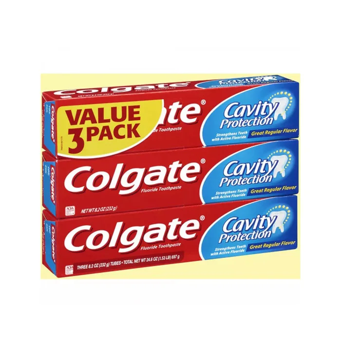 Colgate Adult Cavity Protection Toothpaste Fluoride Whitening 6-Pack 100g Tubes Herbal Orange Peach Scent V34 Colour Corrector