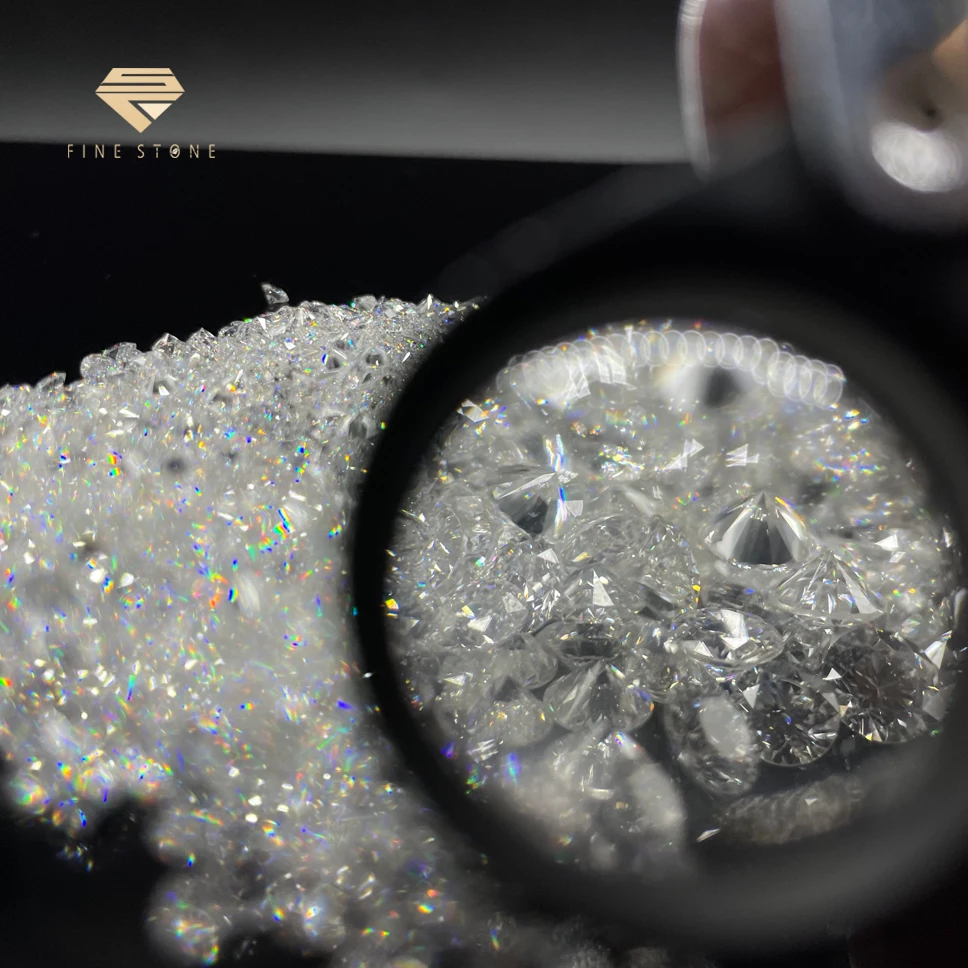 0.095carat melee lab grown diamond round brilliant 3EX cut -14 loose CVD diamonds white color DEF VS-SI