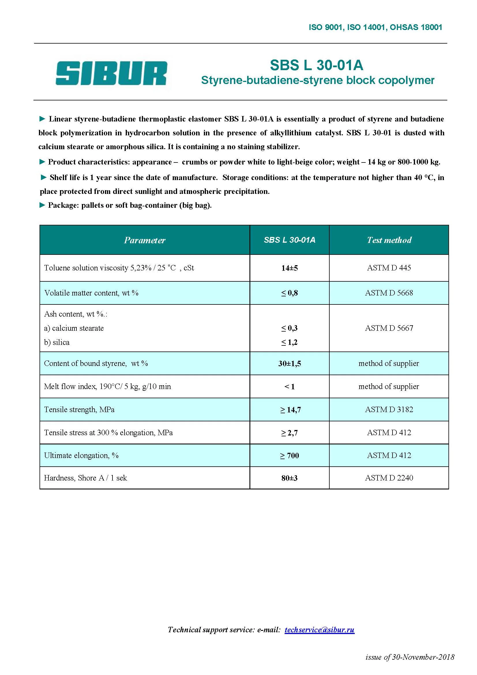 Styrene butadiene copolymer SBS L 30-01A granules for sale in bulk best quality polymer raw materials