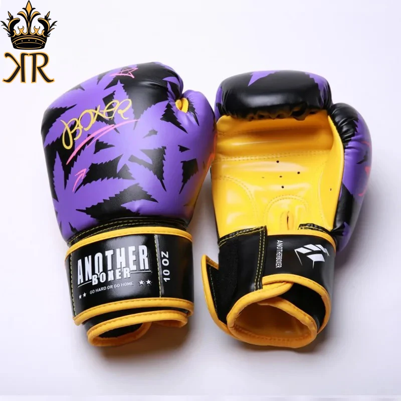 Professional 12oz Leather PU Boxing Gloves for Men Women Kids MMA Sanda Muay Thai Fighting Training Punching Glove