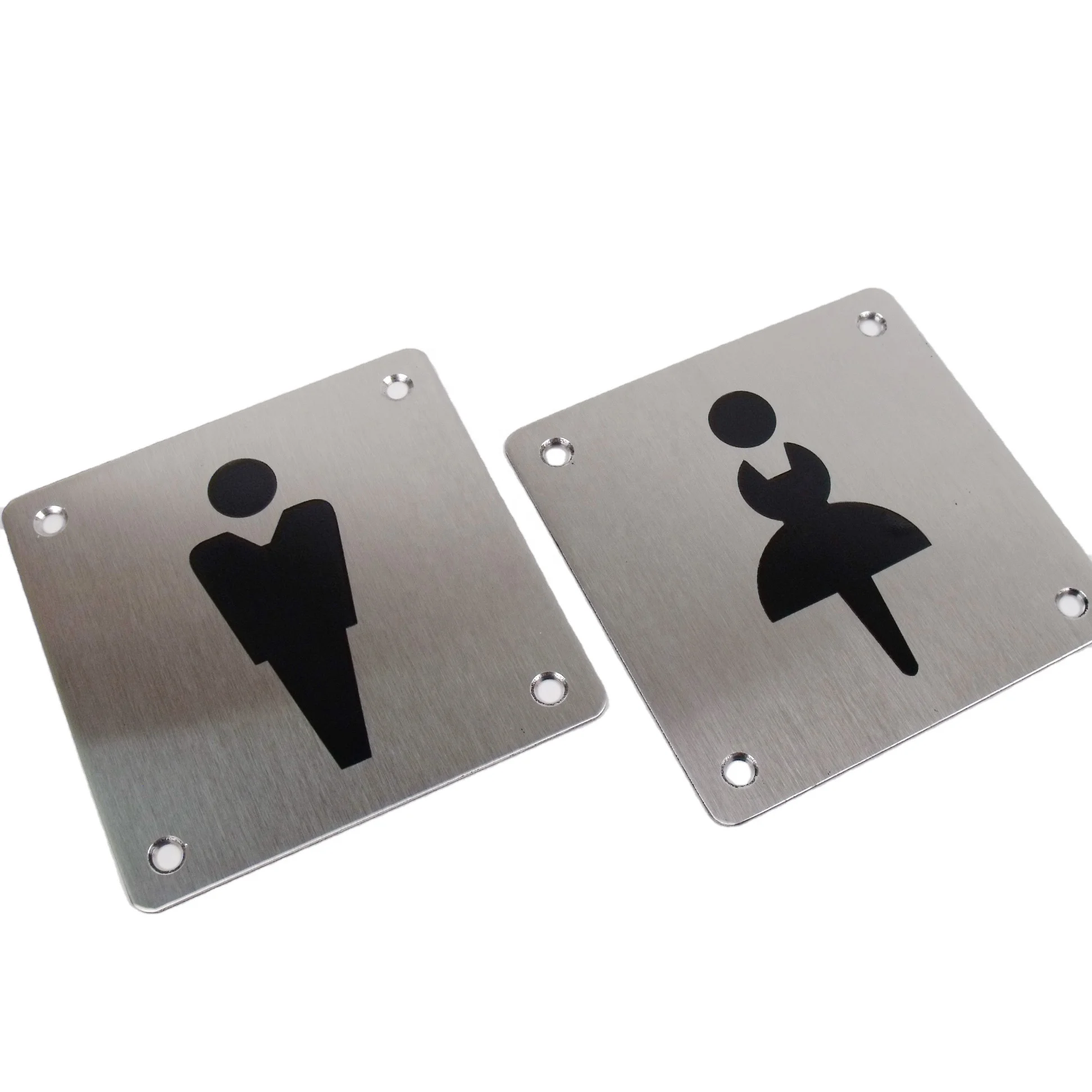 Нержавеющая сталь Туалет Ванная комната конфиденциальная комната знак мужской/женский знак