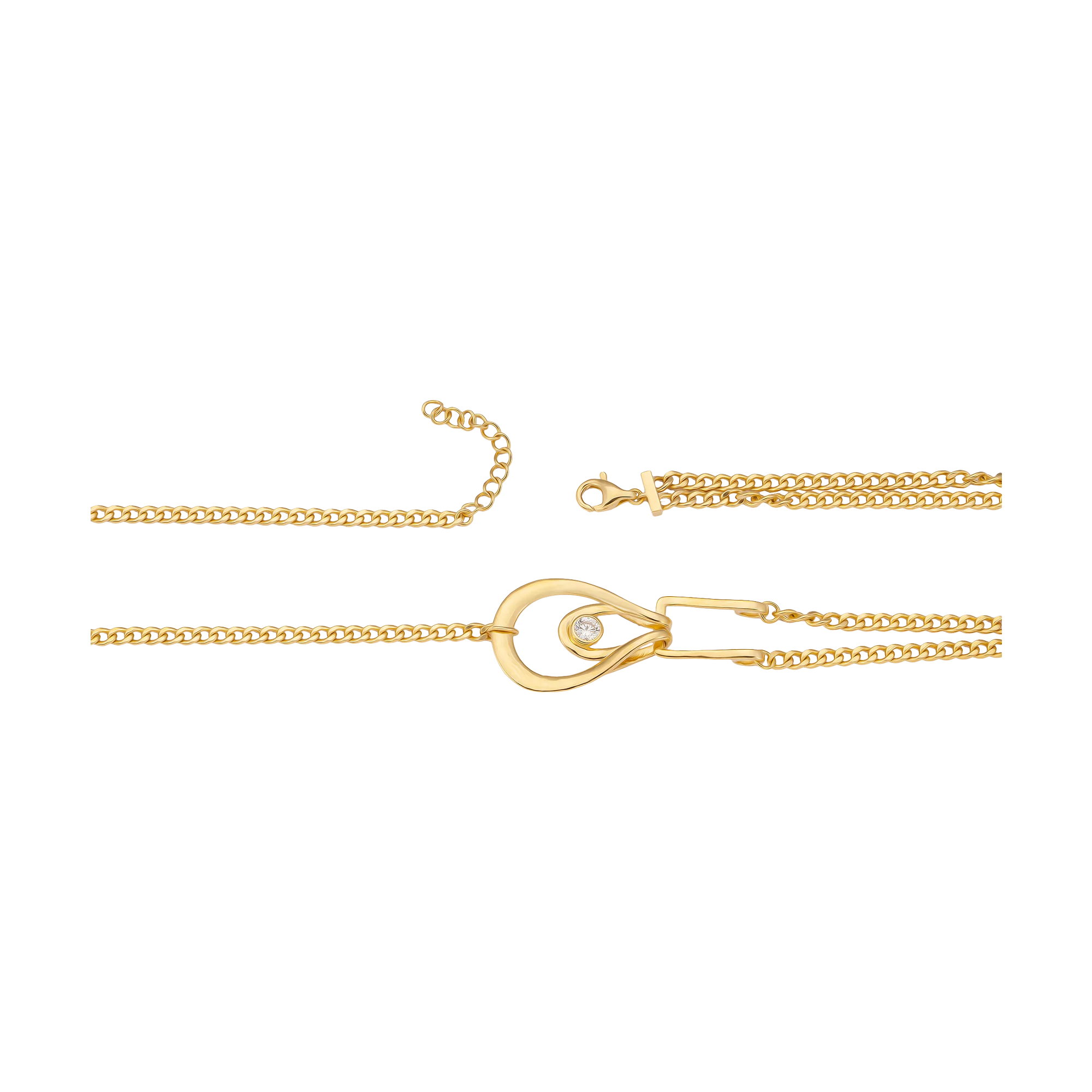 New Hot Sale High End Jewelry Gold Plated Zircon Pendant Necklace Sterling Silver 925 Jewellery Trend Women Jewelry Summer