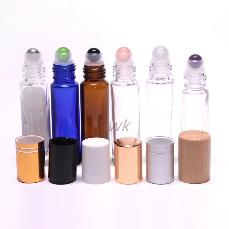 3ml 5ml 6ml 8ml 10ml Cosmetic roller bottle amber transparent frosted 8ml roll on bottle for essential oil