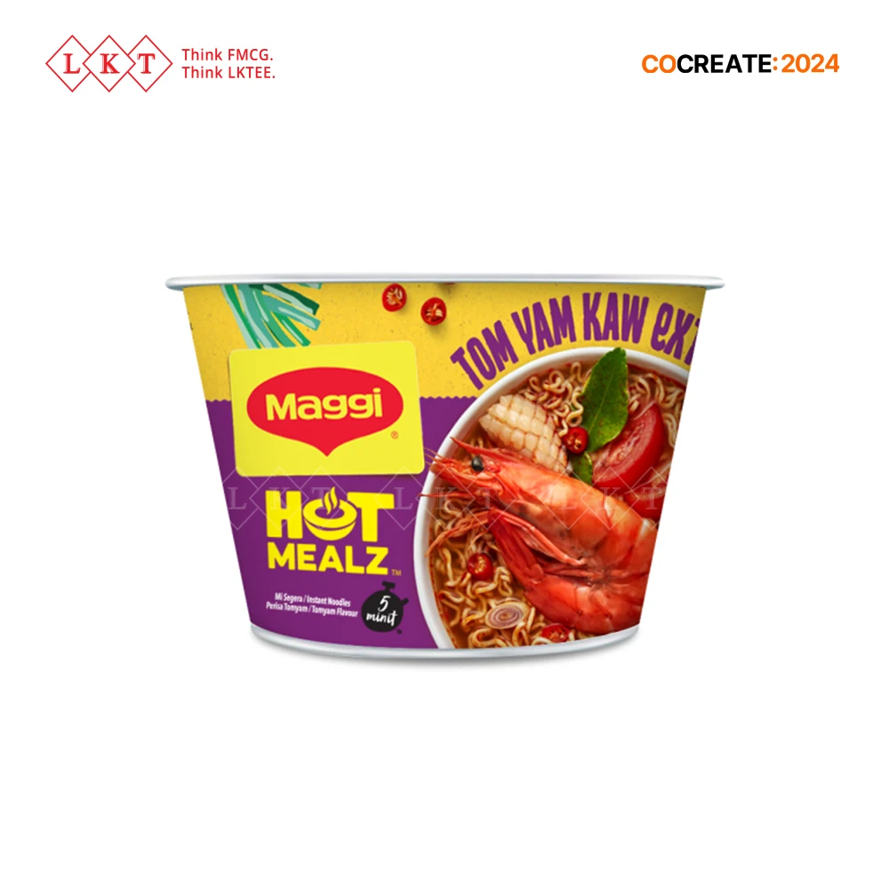 Ma-ggi Hot Mealz Tom Yam Kaw Instant Noodles Fried Processing 96G Cup Bowl Noodles Malaysia Direct Factory Wholesale Export