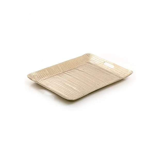 New square Shaped Metalsilver steel  Decorative Tray With hammer Work For Tableware And Table decore