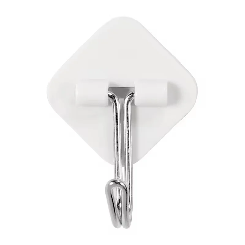 Hot Sale White Small Square Plum U-shaped Plastic Hook with no Punching Dormitory Wall Key Hook Plastic Hook